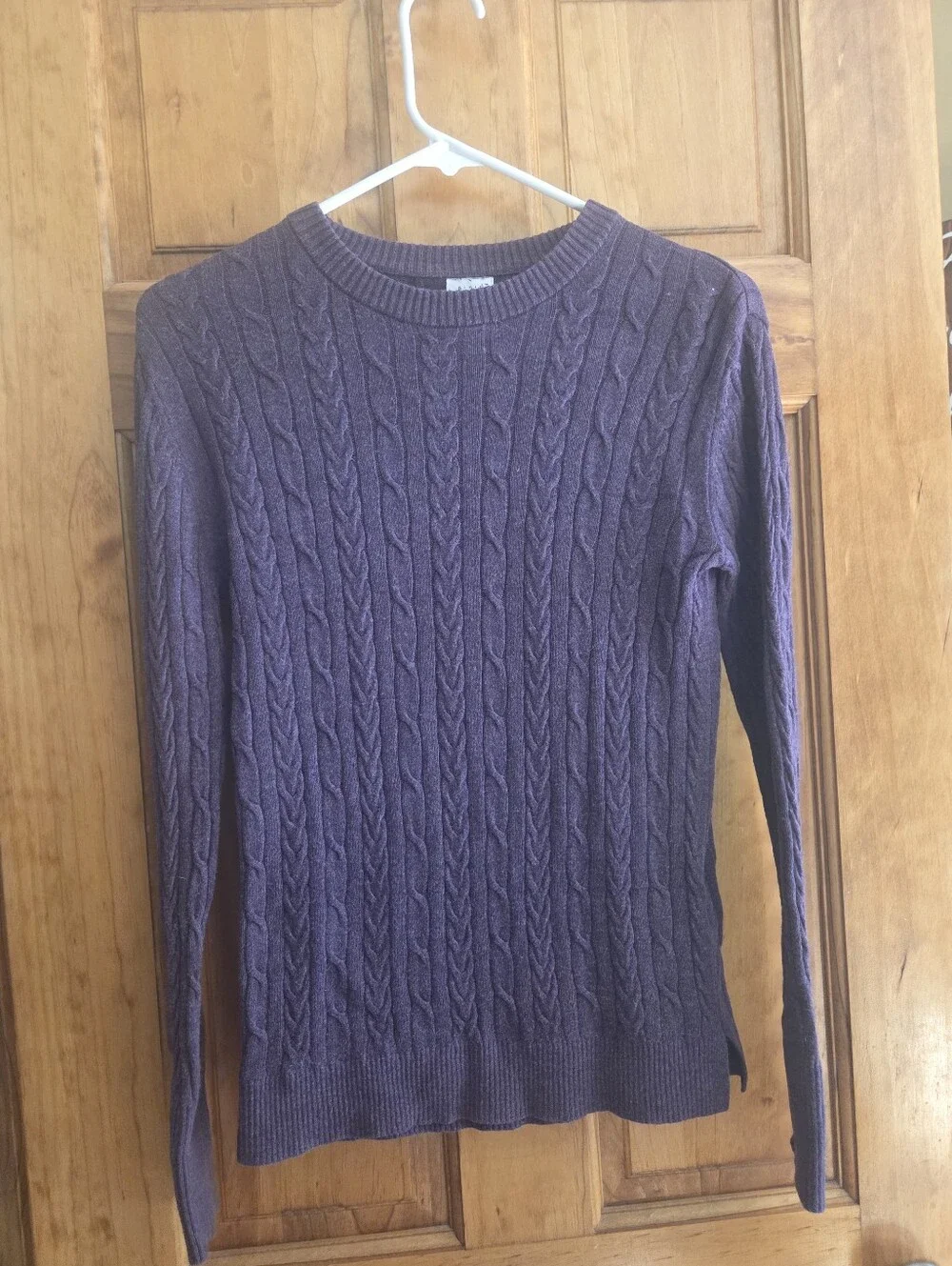 a new day Purple Cable Knit Crewneck Sweater